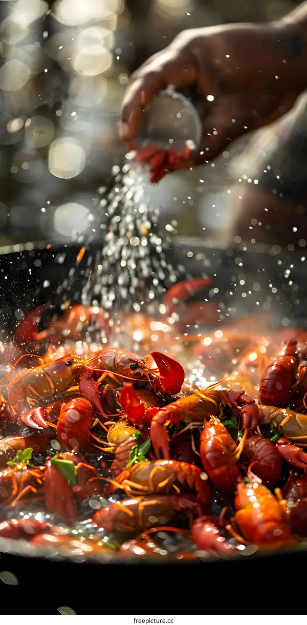 Seasoning a Pot of Crawfish