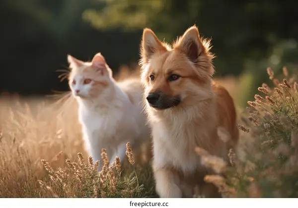 Two Adorable Animals in a Field