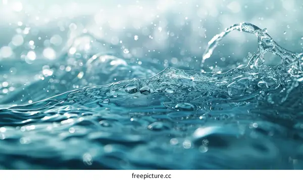 Close-up of water surface with bubbles and splashes