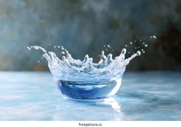 Water Splash in a Glass Bowl