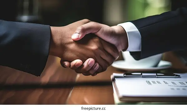 Business handshake agreement partnership success concept
