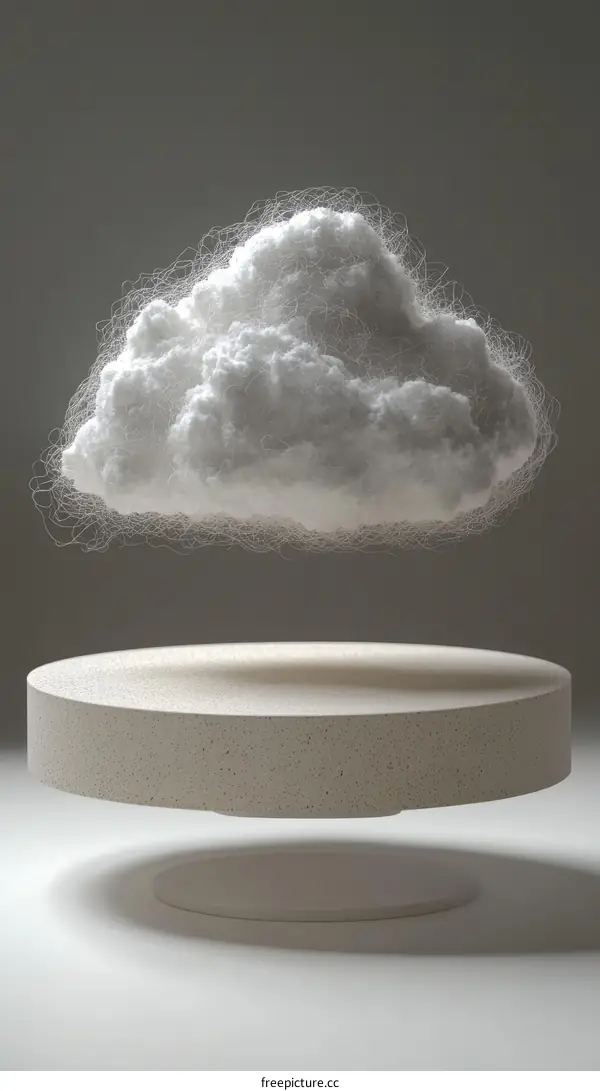 Floating White Cloud Abstract Art Piece