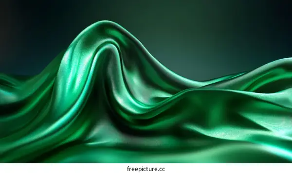 Emerald Green Silk Fabric Flowing