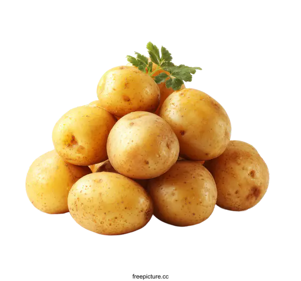 [Transparent Background PNG]Fresh Potatoes Pile on White Background