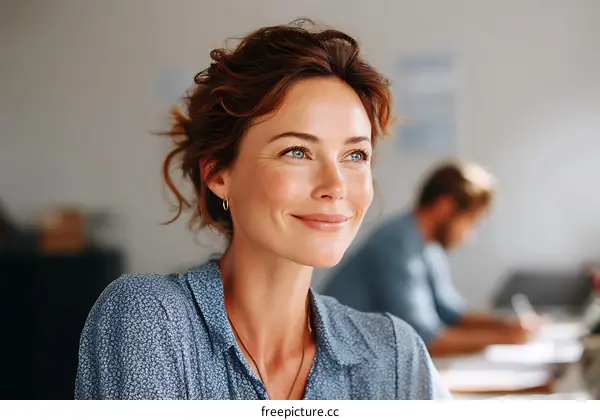 Thoughtful Woman in a Casual Outfit