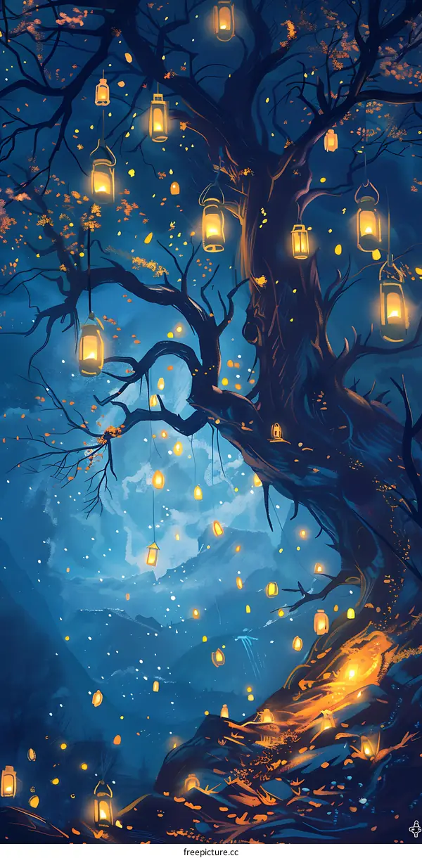 Magical Tree With Lanterns