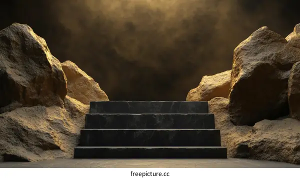 Abstract Stone Steps Product Display Background
