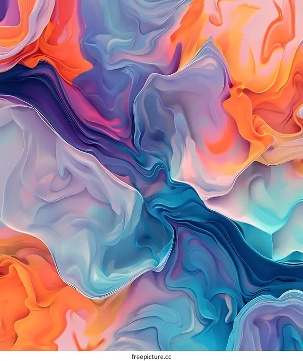 Abstract Colorful Liquid Swirls Background