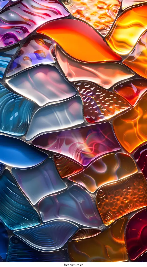abstract colorful wavy shapes