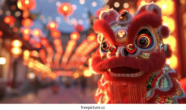 Lion Dance Performance during Lantern Festival