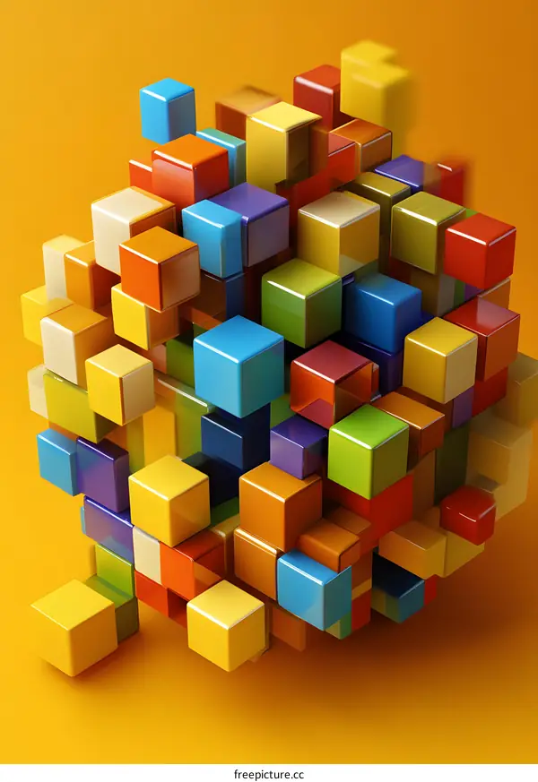 Colorful Cubes Abstract Background