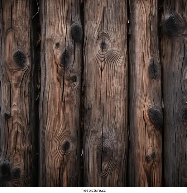 Old Weathered Wooden Fence Posts