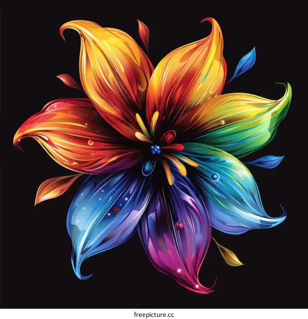 Vibrant Multicolor Floral Illustration