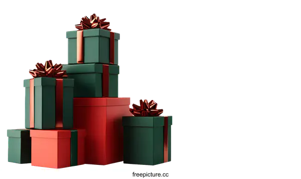[Transparent Background PNG]Gift Boxes Stacked for Holidays