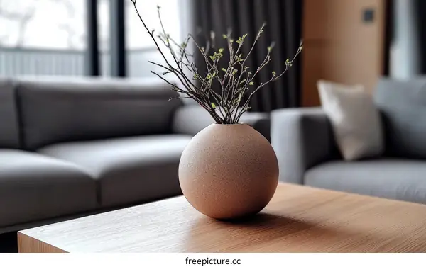 Modern Living Room Interior Design with Vase