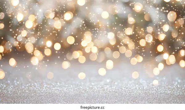 Golden and Silver Festive Lights Background