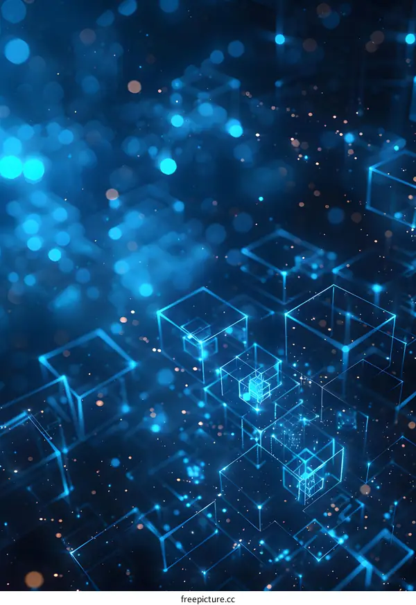 Abstract Background with Blue Cubes