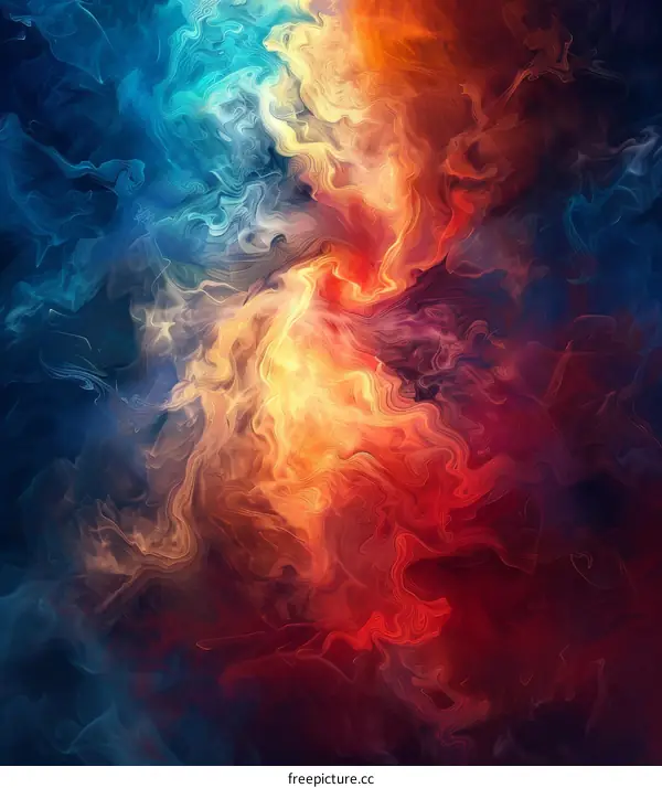 Abstract Colorful Smoke Flowing Painting