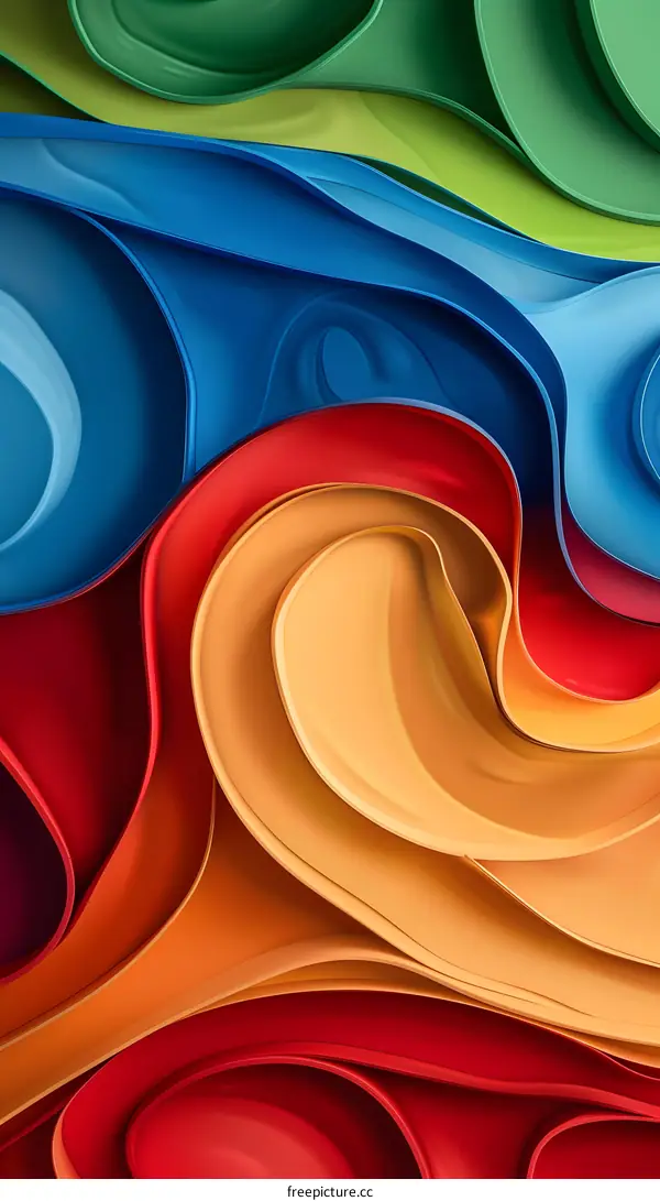 Abstract Swirling Colorful Shapes Background