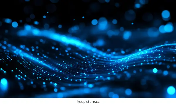 Abstract Blue Digital Wave Illustration