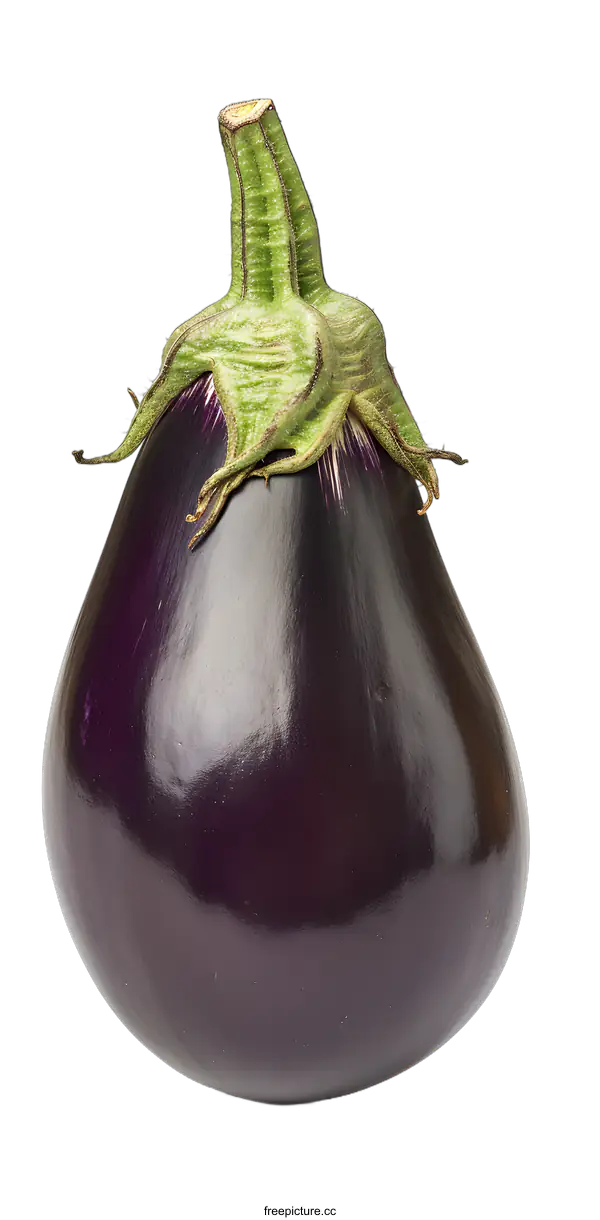 [Transparent Background PNG]Fresh Purple Eggplant Isolated on White Background