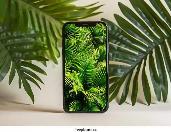 Green Phone Leaves Background