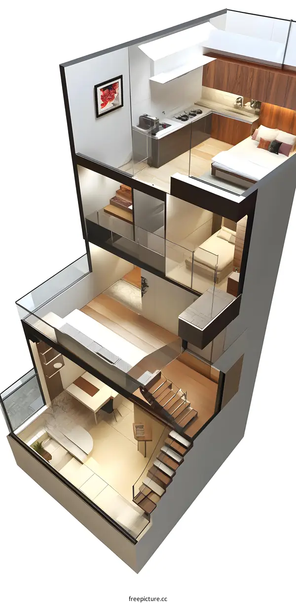 Modern Minimalist House Interior Design 3D Model Rendering