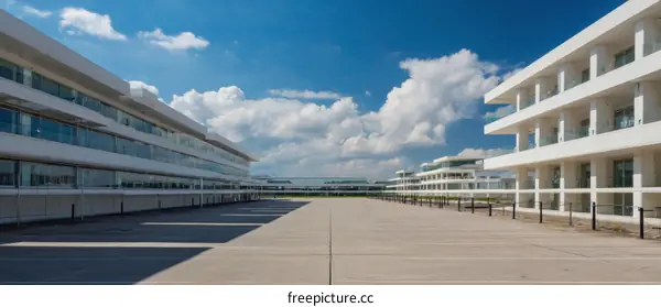Modern Architecture Exterior View of Parking Lot