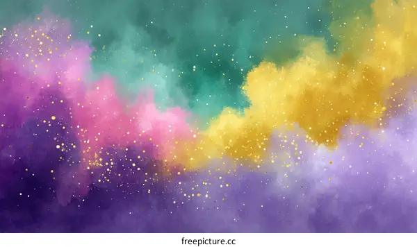 Colorful Abstract Watercolor Galaxy Background