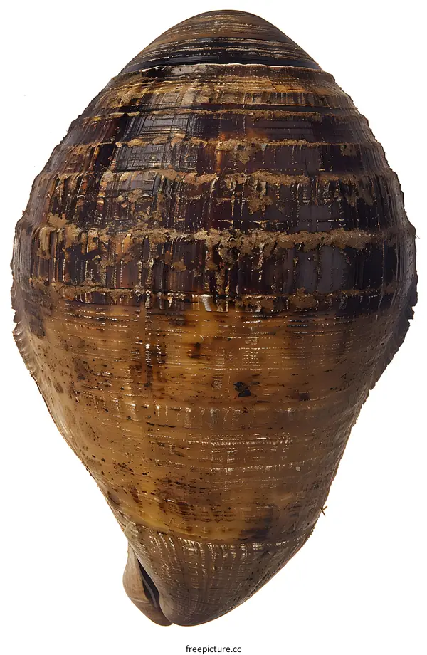 Close-up image of a brown conch shell