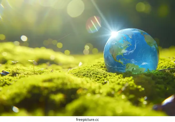 Small Earth on the Green Moss