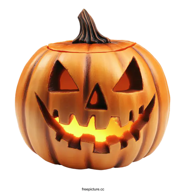 [Transparent Background PNG]Halloween Pumpkin Decorated with Scary Face