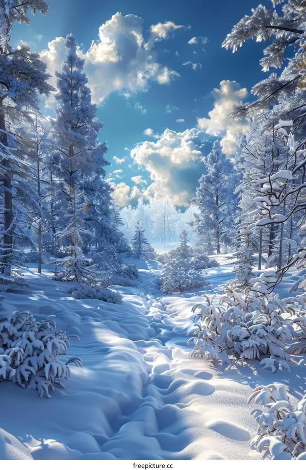 Winter Wonderland Snowy Forest Landscape