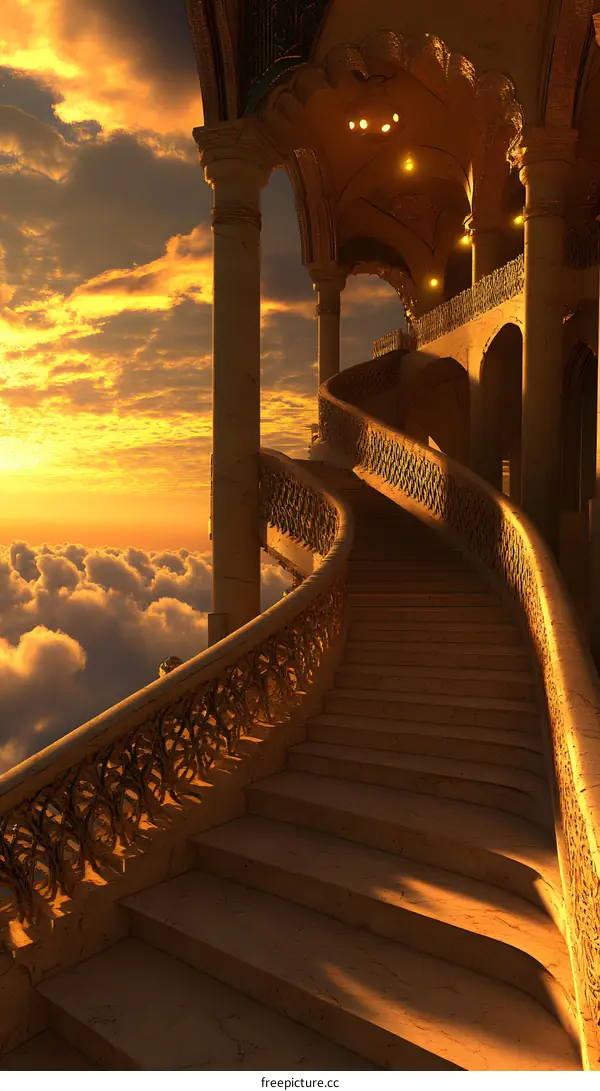 Golden Stairway to Heaven at Sunset