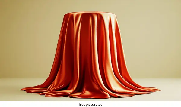 Luxury Scarlet Fabric Draped Tabletop Display