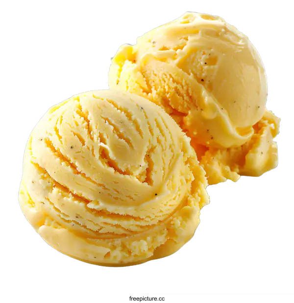 [Transparent Background PNG]Two scoops of vanilla ice cream