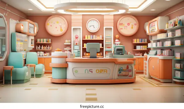 Interior of a Modern Retail Pharmacy