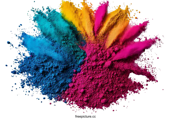 [Transparent Background PNG]Colorful Powder Explosion Abstract Design