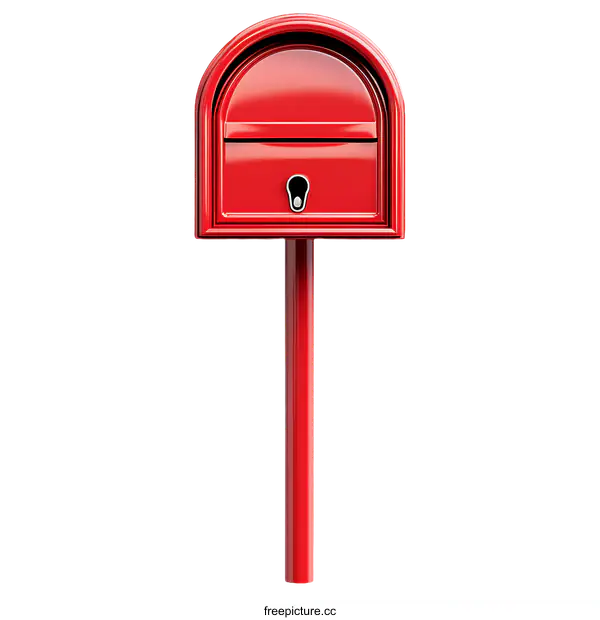 [Transparent Background PNG]Red Mailbox on a White Background