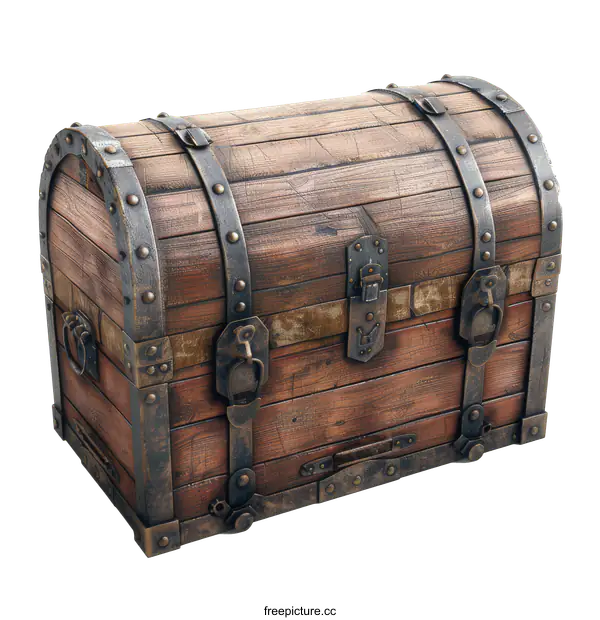 [Transparent Background PNG]An old wooden treasure chest