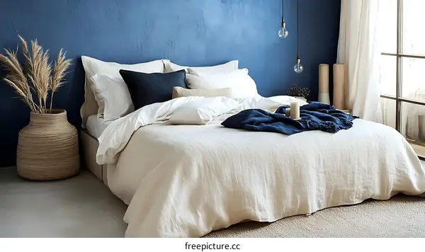 Beige Linen Bedding Set in a Modern Bedroom
