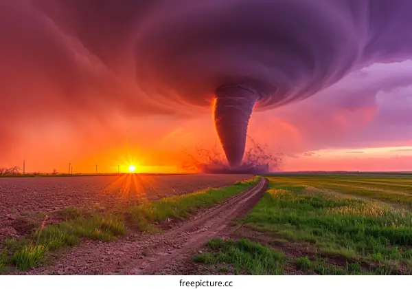 Tornado Raging Across the Great Plains