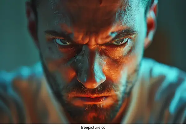 Close Up Portrait of a Serious Man