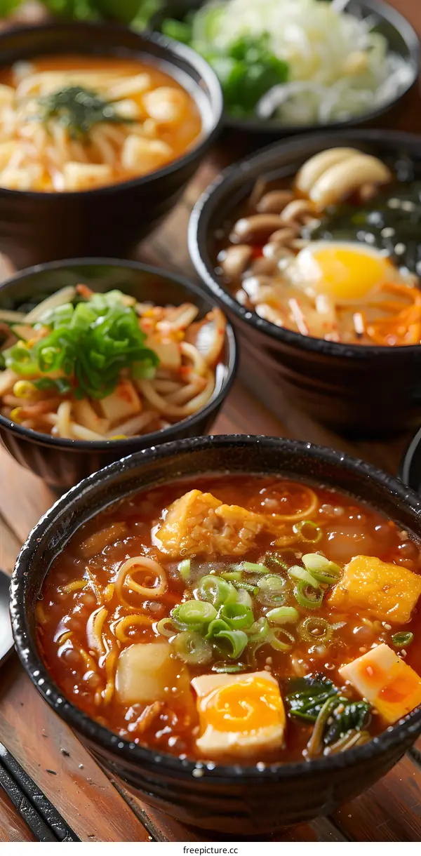 Closeup of a Bowl of Japanese Ramen with Tofu and Egg