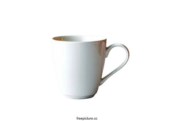 [Transparent Background PNG]White Porcelain Coffee Mug on a Gray Background