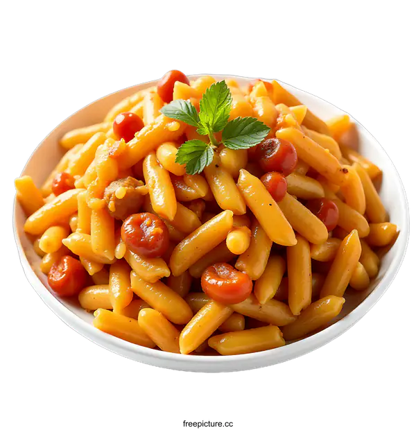 [Transparent Background PNG]Pasta With Tomato Sauce in a White Bowl