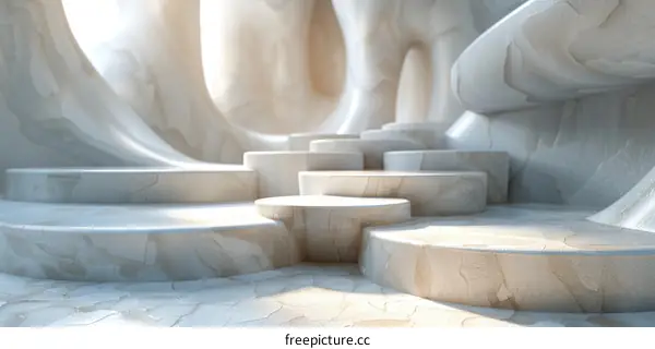 Abstract Marble Platform Display Design