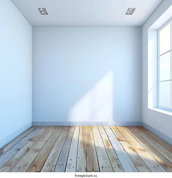 Empty Room with Wooden Floor and Window