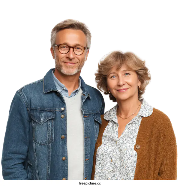 [Transparent Background PNG]Portrait of a Happy Caucasian Couple