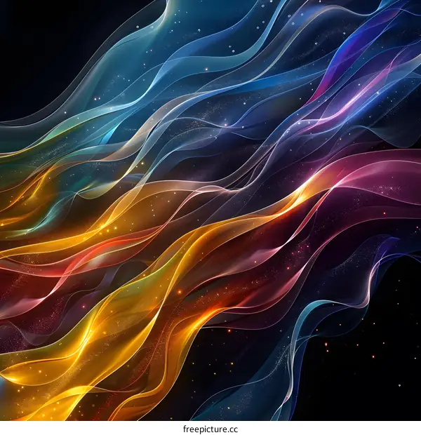 Colorful Abstract Wavy Lines Background